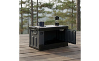 Multi-Purpose Foldable Storage Crate with Side Doors Heavy Duty Side Door Storage Crate Wood Lid Folding Bin for Campers