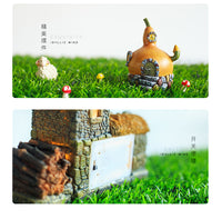 Rural Resin Craft Succulent Planter with Thatched Cottage and Light