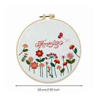 Dimensional Floral Needlecraft Set European Type Floral Embroidery Starter Kit Non-Fading Thread Pattern Hand Sewing Kit for Beginners