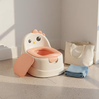 Portable Kids Potty Splash Guard Chick Shaped Potty Chair Soft PU Cushion