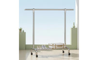Floor-Standing Clothes Rack with Shelf Freestanding Garment Rack with Shelf Open Storage Minimalist for Bedroom, Laundry Room, Balcony, Entryway