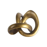 Tabletop Sculpture with Curved Loop Gold Abstract Loop Statue Elegant Curved Sculpture for Living Room