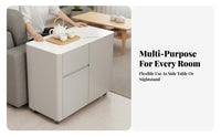 Mobile Tea Station Lacquer Finish Side Cabinet Space-Saving Lockable casters for Apartment Dwellers, Office Workers, Kitchen