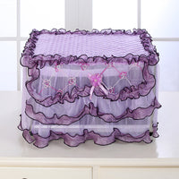 Microwave Oven Dust Cover with Lace Trim - Oil-Proof Kitchen Appliance Protector