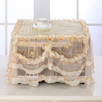 Microwave Oven Dust Cover with Lace Trim - Oil-Proof Kitchen Appliance Protector