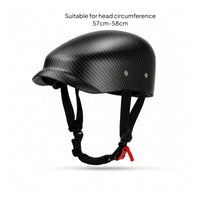 Motorcycle Half Helmet Retro Half Motorcycle Helmet Carbon Fiber Pattern Quick-Release for Motorcyclists, Motorcycling