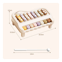 Numbered Strips 2-in-1 Percussion Keyboard Toy Arched Design 2 in 1 Piano Xylophone Multicolor Keys Baby Piano Xylophone Short Legs