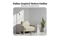 Single Sofa Chair Italian Design Sculptural Single-Seater Designer Piece Space-Saving Footprint for Homeowners, Perusing Alcove