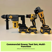 Percussion Drill, Power Drill, Angle Grinder, Professional Power Tool Combo Kit, Variable Speed, sturdy Duty, Multi-Functional, Construction, Workshop