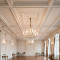 Square Ceiling Medallion Faux Plaster Carved Chandelier Base Paintable Surface Polyurethane Ceiling Tile for DIY Enthusiasts