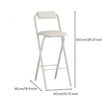 Folding Bar Stool with Backrest Portable High Bar Stool with Padded Seat Supportive Furniture for Kitchen Island