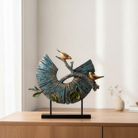 Abstract Bird Sculpture Modern Bird Sculpture Textured for Console Table