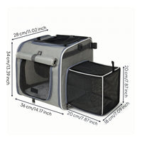 Breathable Expandable Pet Carrier Backpack Soft-Sided Cat Carrier Backpack Portable Comfortable for Small Dogs, Travel, Cycling