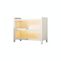 Glass Door Display Cabinet Sturdy Steel Frame Collectible Display Cabinet