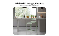 Plastic Bar Stool with Rear Rest Indoor & Outdoor Use Modern Bar Stool Minimalist High Chair Long-Lasting Modern Counter Chair