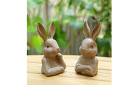 Rabbit Figurine Hand-Finished Bunny Figurine Rabbit Ornament Farmhouse Tabletop Ornament Easter for Decorators, Shelf