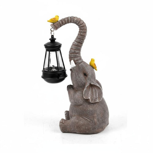 Elephant Solar Light Weather-Resistant Creature Figurine Lamp for Lawn