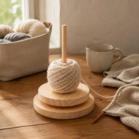 Wooden Yarn Spool Stand Effortless Rotation Spindle Stand Stable Base