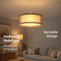 Table Lamp Shade with Double Layer Textile for Bedroom Lighting, Detachable Lampshade for Easy Assembly and Storage, Linen Ceiling