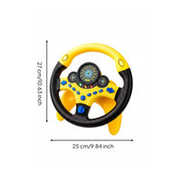 Sound and Light Effects Toy Steering Wheel Multi-Function Kids Interactive Driving Toy for Toddlers, Car Travel