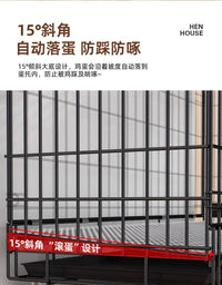 鸡笼子家用室外大号小鸡笼自动清粪母鸡下蛋家用室内养鸡鸭窝防雨 笼子+防雨布+食槽+水槽+脚垫+接粪盘 【带蛋托长100*宽60*高70】+天窗+底部支撑（8-10只）