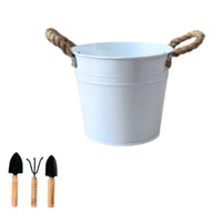 Planter with Rope Handles Lightweight Container Decorative for Balcony