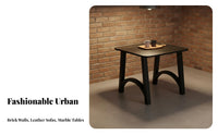 Heat Resistant Tabletop Industrial Design Booth Seating Set Sintered Stone Top Metal Frame Table and Sofa Set U-Shaped Restaurant Sofa for Bar Owners, Restaurants, Cafes, Lounges, Tea Houses