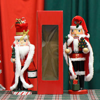 35cm Red Coat Santa Claus Nutcracker with Gift Box