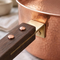 Copper Pot with Lid Artisanal Hammered Copper Pot Straight-Sided