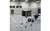 Foldable Ball Collection Carrier Metal Frame Folding Ball Carrier Textile Basket Open Top