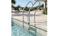 2-Step Pool Ladder Stainless Steel Pool Ladder with Handrails No-Tools for Homeowners, Above-Ground Pools