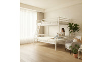 Space-Saving Metal Bunk Bed Steel Bunk Bed with Ladder Long-Lasting Furniture Sturdy for Teens, Students