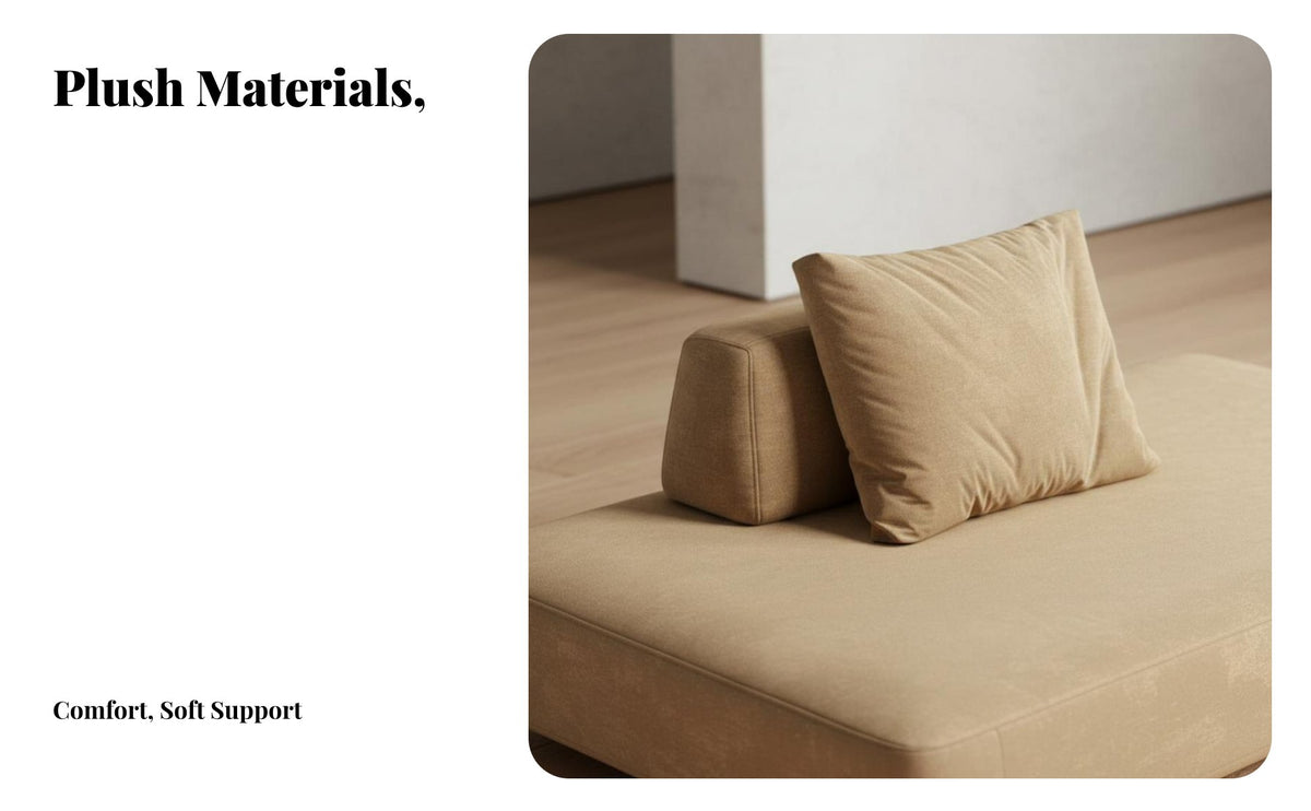 Wabi-Sabi Aesthetic sectional Block Sofa Movable rear supportrests Sectional Couch Minimalist aesthetic Upholstered Lounge personalizedizable Layout for Apartment Dwellers, Young Adults, Interior Designers, Living Room