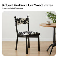 Upholstered Wooden Chair Nordic Design Upholstered Backrest Chair Retro Aesthetic Soft Upholstery for Kitchen, Cafe, Home Office