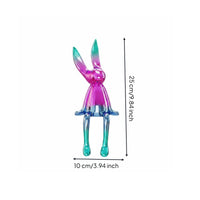 Long-Eared Rabbit Decor Luxury Design Metal Rabbit Statue Modern