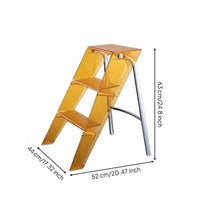 Folding Step Ladder Portable Acrylic Folding Stool No Assembly for Kitchen