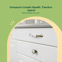 Ceramic Cabinet Handle, European Vintage Drawer Knob