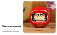 Creative Gift Ceramic Daruma Doll Decorative Design Daruma Doll Ornament Bodhidharma Fortune Ornament for Business Owners, Home Decorators, Collectors, Shop Opening, Shop Counter, Living Room, Office