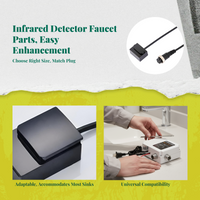 Automatic detector Faucet, Infrared Control Box, contactlessless Bathroom Sink faucet, Hot & Cold, Deck Mount, Nocontactless