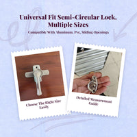 Sliding Pane Lock, Stainless Steel Security Lock, Easy to Install, Multi-Purpose for Home, Office, Patio Doors