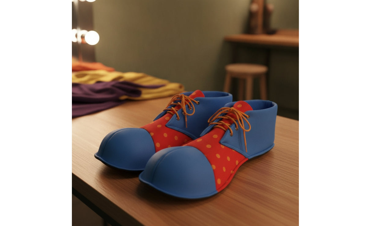 Oversized Clown Shoes Padded Jumbo Clown Shoes One-Size Accessory Playful for Clowns, Performers, Cosplayers, Stage Performances, Costume Parties