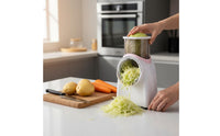 Interchangeable Blades Drum Grater Cutter Easy to Clean Multifunctional Vegetable Cutter Large Feed Chute Manual Rotary Cheese Grater