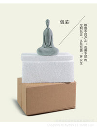 青砂石佛像摆件微景观鱼缸造景假山盆景客厅禅意茶桌面石头小坐佛