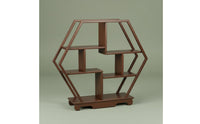 Small Desktop Tea Ware Rack Exposed Design Wooden Curio Shelf Heavy Duty