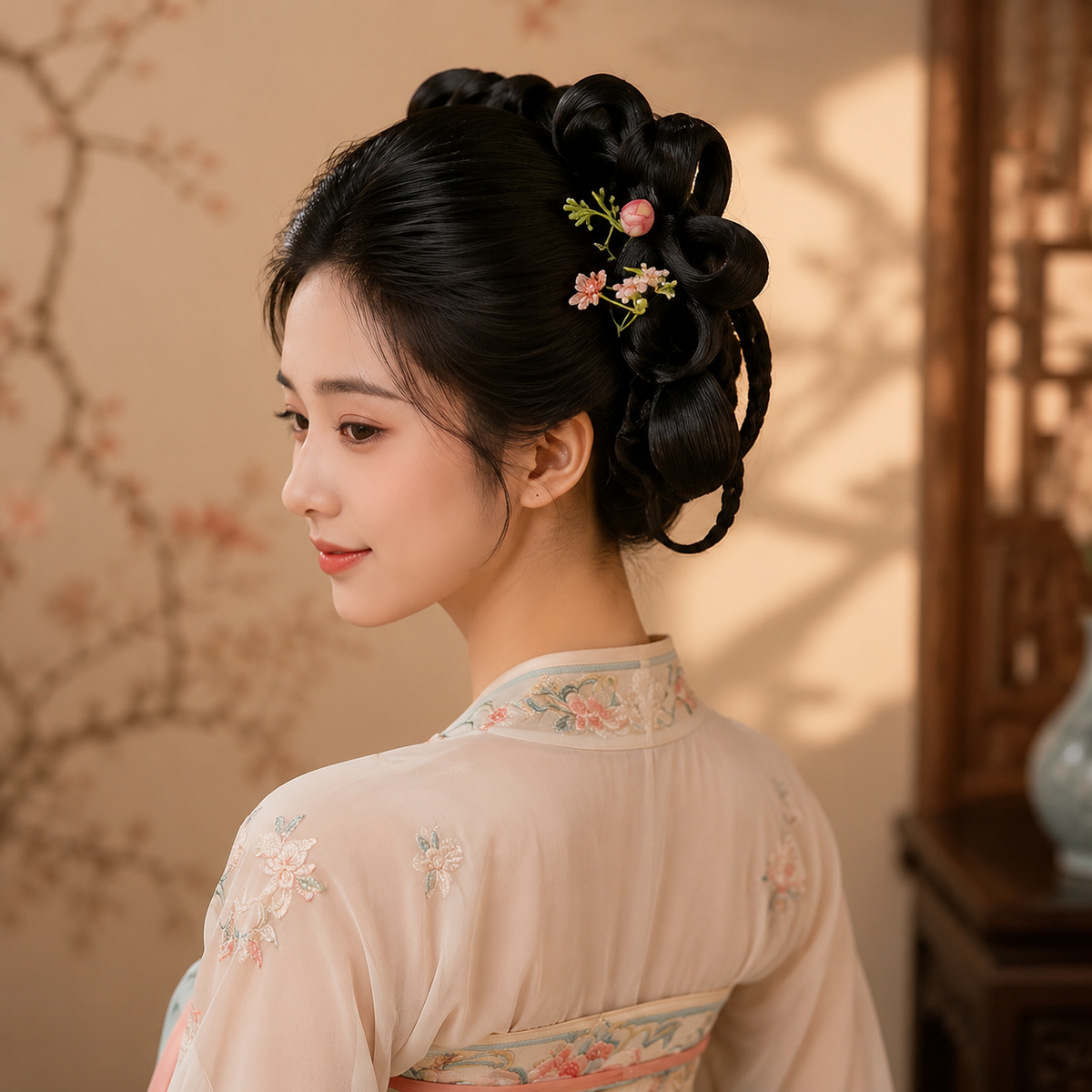 Black Hair Bun Extension Scrunchies, Messy Bun Scrunchie for Traditional Chinese Attire, Synthetic Hair Piece for Women, Quick Updo Hair