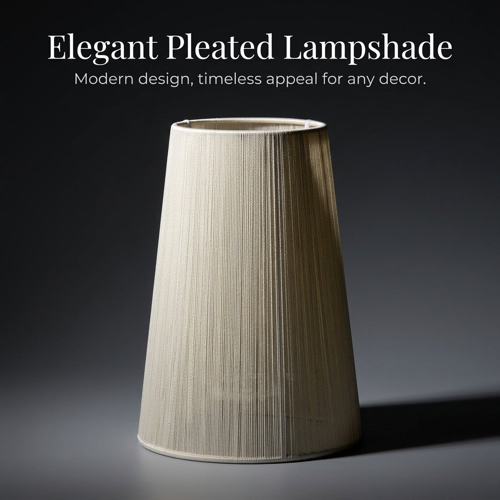 Light Shade with E27 and Double Fitting for Table Lamps, Pleated Textile Lampshade for Living Room Decor, Bedroom Ambient