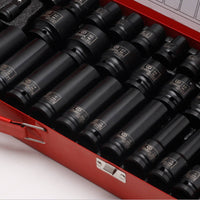 38 Pieces 1/2 Inch Drive Deep Impact Socket Set Extra Long Hex Impact Socket Set Hand Tool for Garage