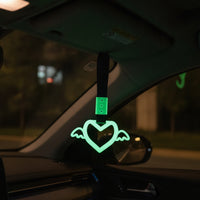 Decorative Heart Car Pendant Lightweight Car Ornament with Wings Compact Angel Wings Pendant Colorfast for Drivers