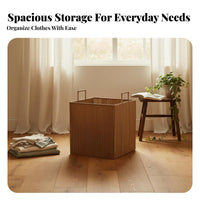 Lidded Imitation Rattan Laundry Basket Handwoven Design Clothes Hamper