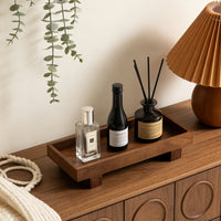 Walnut Wood Tray with Chinese Style for Home Decoration and Storage